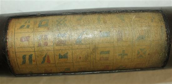 A Victorian brass mounted leather bound day or night telescope, 19.5in.